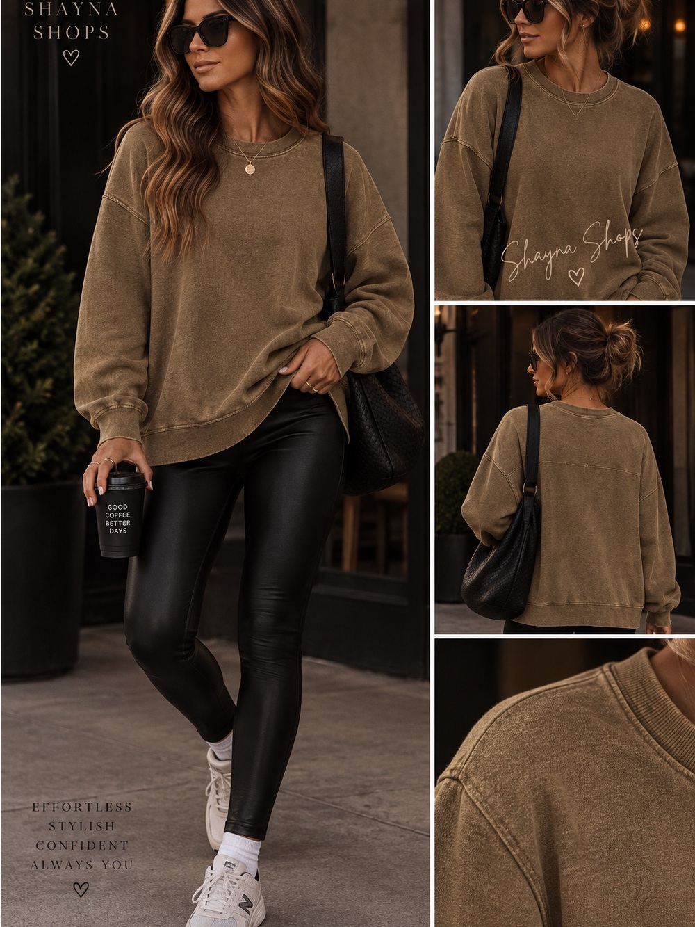 Zenana Cozy Slub Kint Oversized Lightweight Crewneck Sweater - Mocha